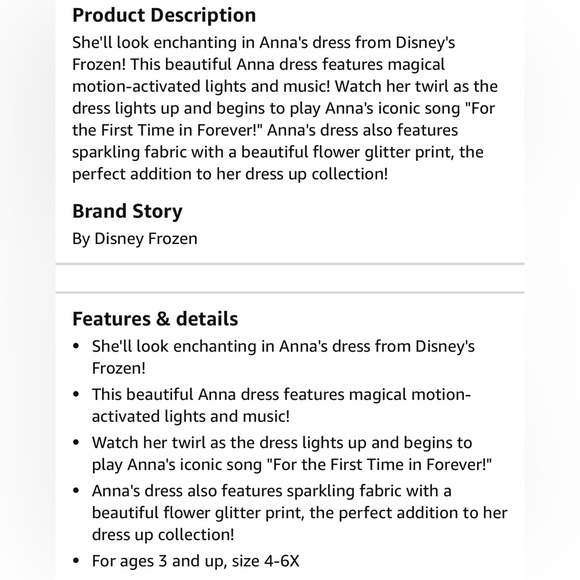 Disney frozen Anna blue dress music lights up 4-6x jakks pacific - Picture 13 of 14